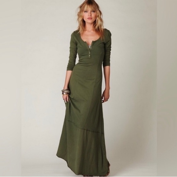 Free People Beach Miles of Henley Maxi Dress - Picture 1 of 10